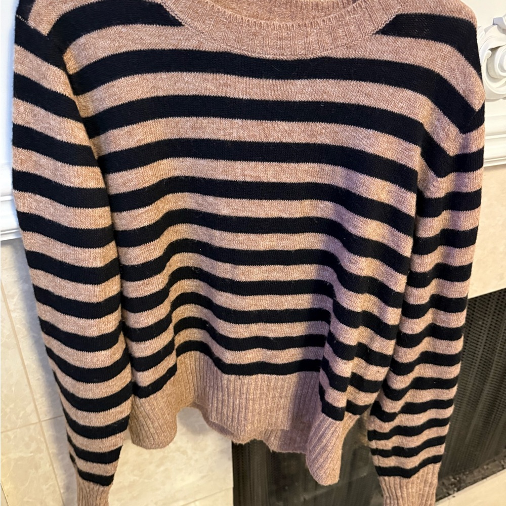 Sonoma Black and Tan Striped Sweater